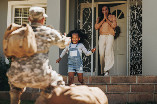 Military family reunion