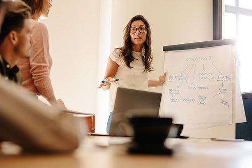 Businesswoman during presentation in office board room