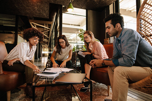 Business team having discussion over new project