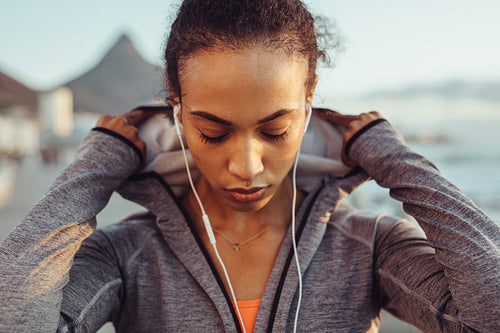 Female runner on outdoors workout