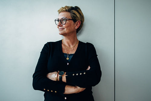 Senior business executive in office