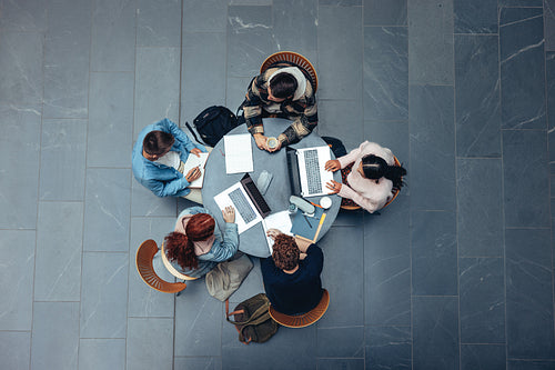 Teenagers preparing for college exams