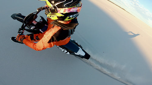 Motocross action in the desert