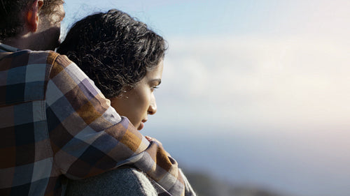 Dating couple admiring the view