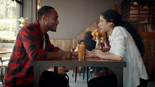 Couple in love on a date