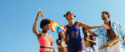 Group of dancers at Brazilian carnival celebration