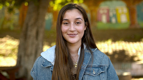Good looking teenage girl with braces