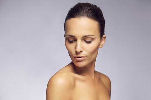 Young woman with beautiful shoulders