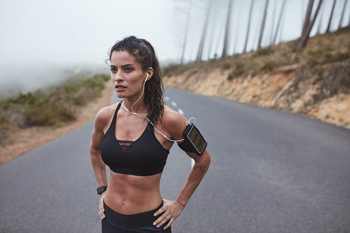 Fitness woman during outdoor training session