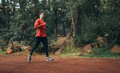 Man jogging in a park