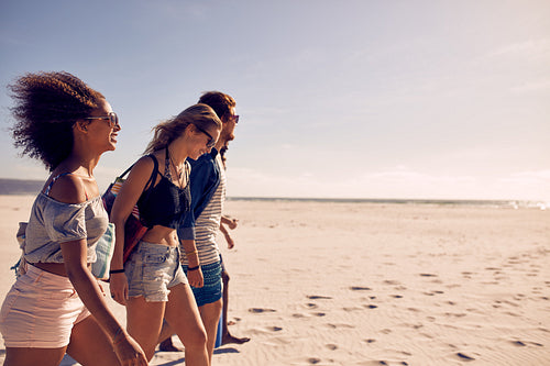 Friends on the beach together