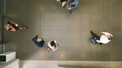 Defocused business people in a lobby