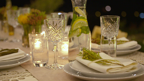 Table setting with candle lights