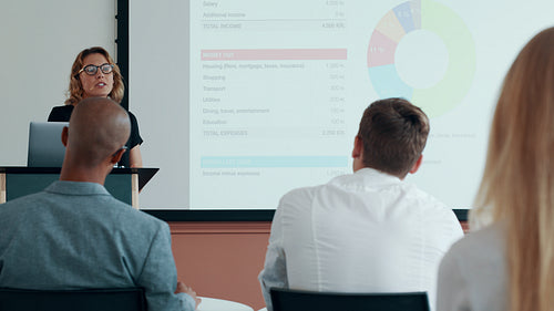 Entrepreneur delivering a speech at conference
