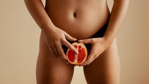 Intimate solo exploration: Sensual fruit fantasy with anonymous woman