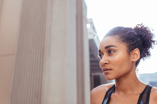 Close up of a female athlete
