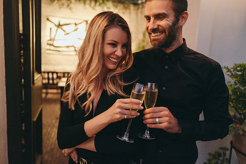 Married couple celebrating their love at a luxury hotel