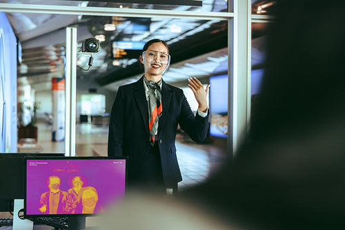 Thermal scanning of passengers at airport terminal