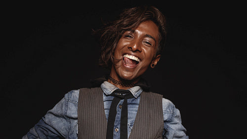 Portrait of a happy african man