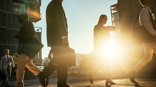 Business people going to office early in the morning