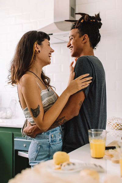 Happy couple in a kitchen