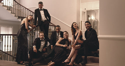 Group of beautiful people at gala night