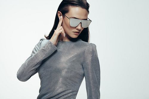 Woman in futuristic style