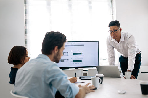 Entrepreneur making a presentation at work