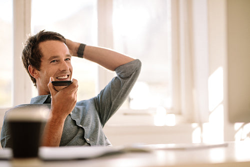 Man talking on mobile phone
