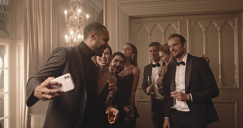 Making memories with friends at gala dinner party