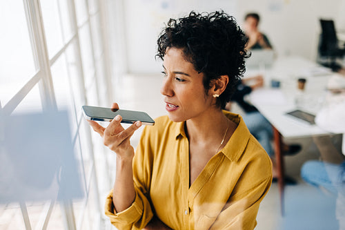 Business woman talking on the phone
