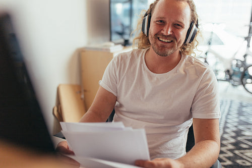 Man working at tech startup