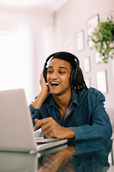 African American man speaking on a video call