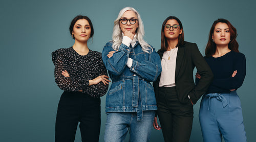 Diverse women looking at the camera with confidence