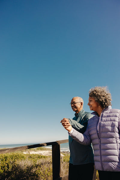 Romantic stroll along the beach