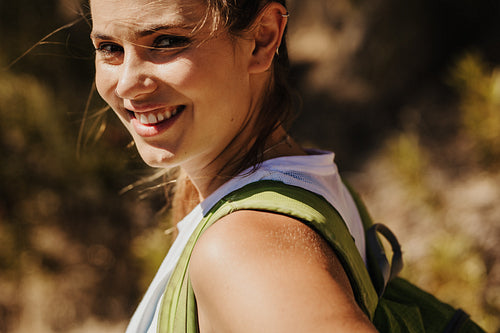 Beautiful woman trekker