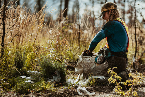Tree planter working on reforestation