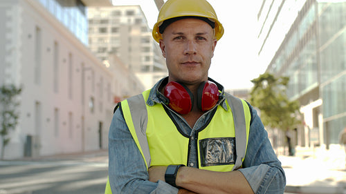 Construction worker standing outdoors