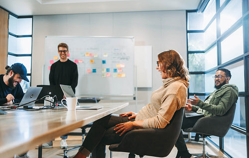 Successful team collaboration in a professional business environment