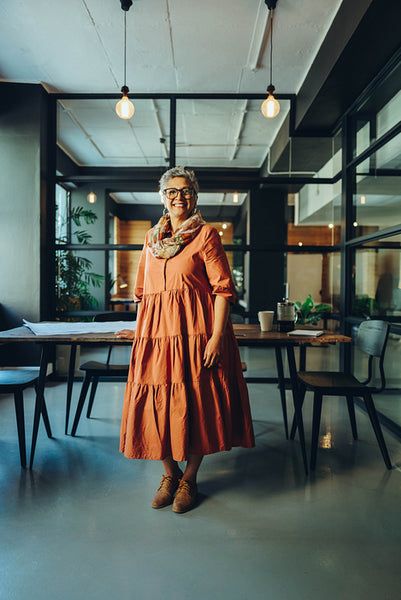 Successful businesswoman smiling in an office