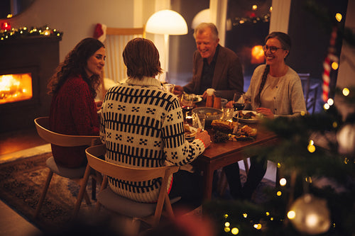 Family having a Christmas eve dinner