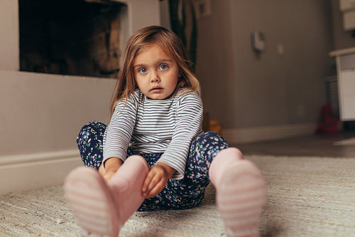 Little girl wearing boots