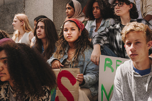 Young people fighting against global warming and climate change