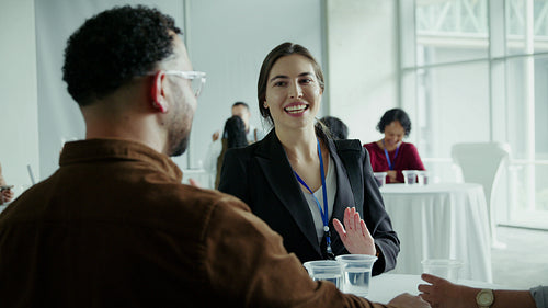 Business Professionals Networking At Conference