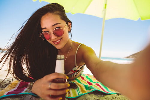 Woman on a holiday at the beach