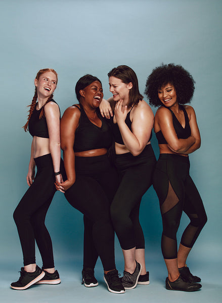 Diverse group of female in sportswear