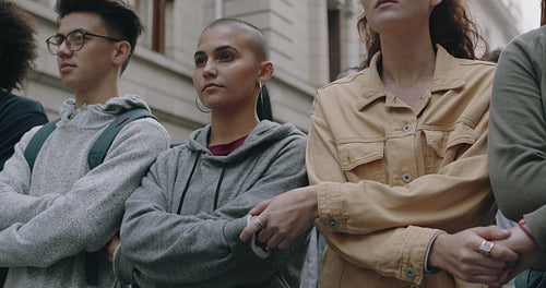 Activists protesting silently