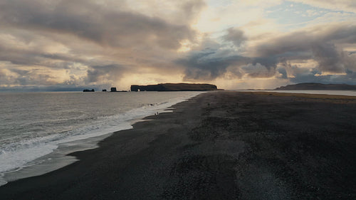 Sunset over Reynisfjara beach