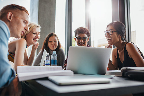 Group study in university library