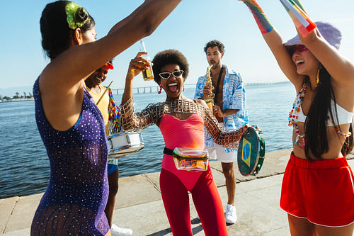 Brazilian carnival party by the water